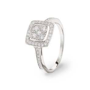 Damenring 925 Silber rhodiniert mit Zirkonia pavé