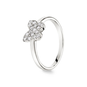 Damenring 925 Silber rhodiniert mit Zirkonia pavé, Schmetterling