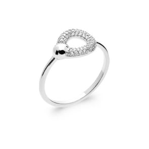 Damenring 925 Silber rhodiniert mit Zirkonia