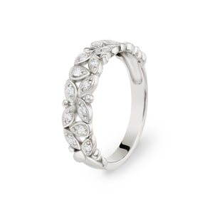 Damenring 925 Silber rhodiniert mit Zirkonia rund