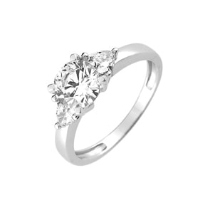 Damenring 925 Silber rhodiniert mit Zirkonia Trilogie