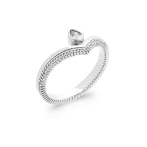 Damenring 925 Silber rhodiniert mit Zirkonia Tropfen