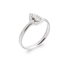 Damenring 925 Silber rhodiniert mit Zirkonia, Tropfen