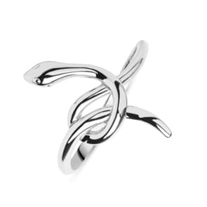 Damenring 925 Silber rhodiniert, Schlange