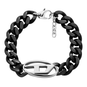 Diesel Armband Oval D Logo Schwarz