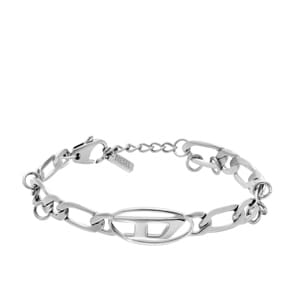 Diesel Armband Oval D Logo Silbrig