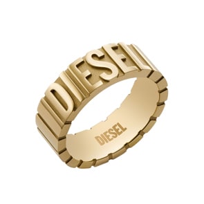 Diesel Herrenring Steel Font Goldfarben