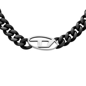 Diesel Kette Oval D Logo Schwarz
