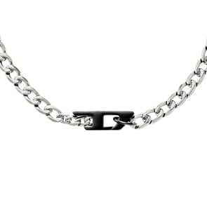 Diesel Kette Oval D Logo Silbrig / Schwarz