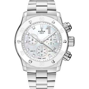 Edox CO-1 ChronoLady Perlmutt weiss