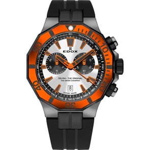 Edox Delfin Chronographe Gris / Orange
