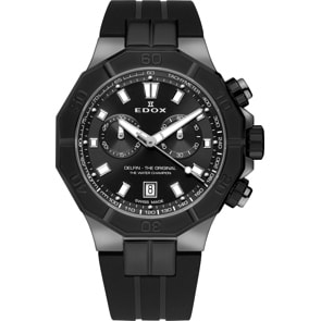 Edox Delfin Chronograph Schwarz