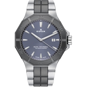 Edox Delfin Date Bleu gris