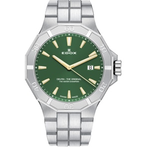 Edox Delfin Date Argenté / Vert