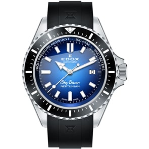 Edox SkyDiver Neptunian Automatic Blau / Kautschuk