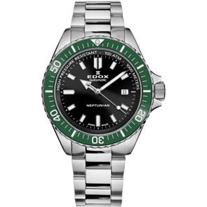 Edox Neptunian Date Automatic Schwarz / Grün