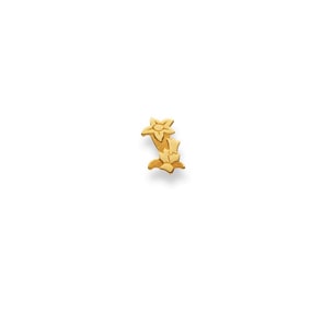 Einzel-Ohrstecker 750/18 K Gelbgold, Enzian