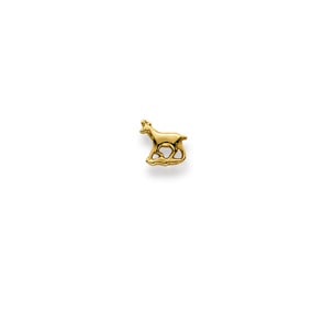 Einzel-Ohrstecker 750/18 K Gelbgold, Gämse