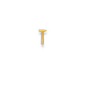 Clou d'oreille simple or jaune 750/18 ct, Marteau