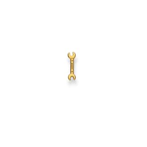 Einzel-Ohrstecker 750/18 K Gelbgold, Schraubenschlüssel