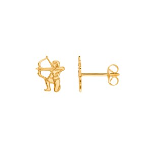 Clou d'oreille simple or jaune 750/18 ct, Signe du zodiaque Sagittaire