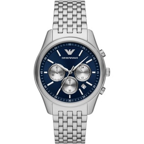 Emporio Armani Antonio Chronograph Silbrig / Blau