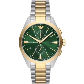 Emporio Armani Claudio Chronographe Bicolore / Vert 