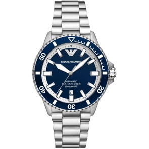 Emporio Armani Diver Sea Explorer Date Silbrig / Blau