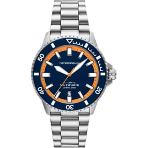 Emporio Armani Diver Sea Explorer Date Silbrig / Blau