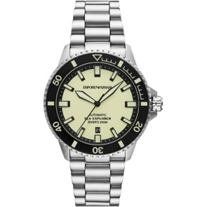 Emporio Armani Diver Sea Explorer Date Silvery / Yellow