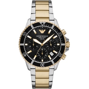 Emporio Armani Diver Sea Explorer Solar Chronograph Bicolor / Schwarz