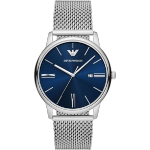 Emporio Armani Minimalist Argenté / Bleu 42mm