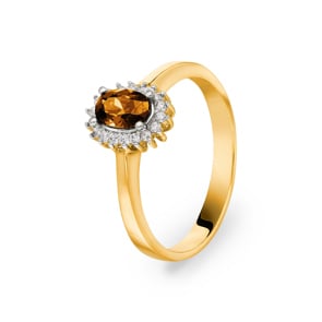 Entourage Ring 750/18 K Gelbgold mit Zirkonia Ø 56