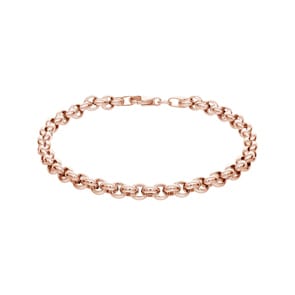 Bracelet jaseron semi-massif or rouge  750/18 ct 5.0mm - 19cm