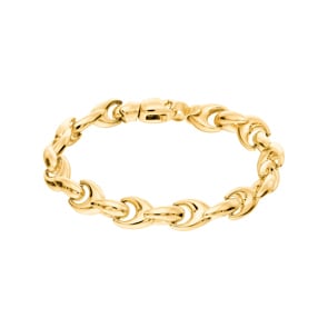 Fantasiearmband 750/18 K Gelbgold halbmassiv 7.8mm, 19cm