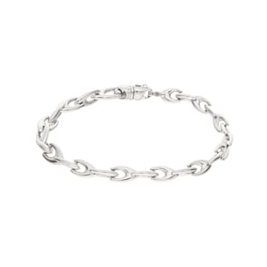 Fantasiearmband 750/18 K Weissgold halbmassiv 6.0mm, 19cm