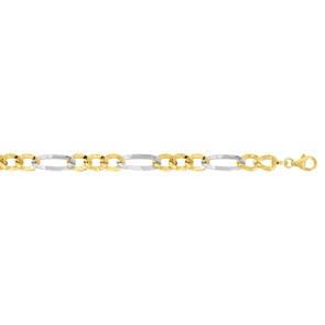 Fantasiekette 375/9 K Gelb-/Weissgold halbmassiv