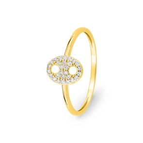Fantasy Ring 375/9 K Gelbgold mit Zirkonia Pavé