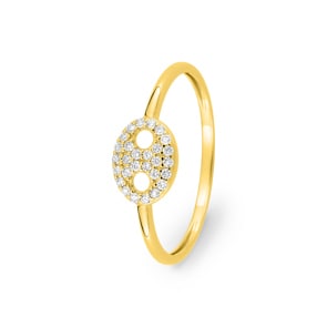 Fantasy Ring 375/9 K Gelbgold mit Zirkonia Pavé