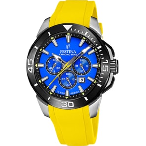 Festina Chrono Bike 47mm Silicone Bleu / Jaune