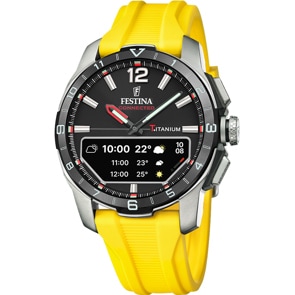 Festina Connected D Titan Schwarz / Gelb Ø 44 mm
