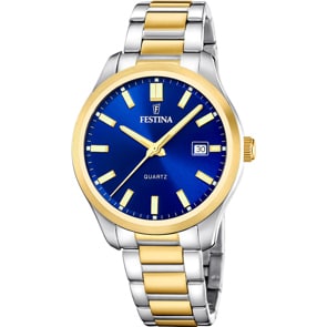 Festina Klassik Date Bicolor / Blau 42mm
