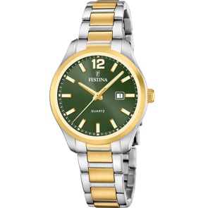 Festina Klassik Date Bicolor / Grün 34mm