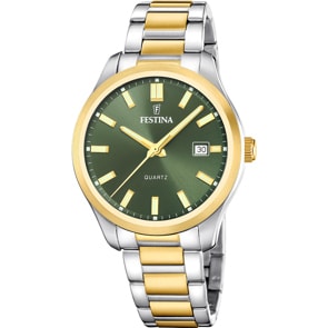 Festina Klassik Date Bicolor / Grün 42mm
