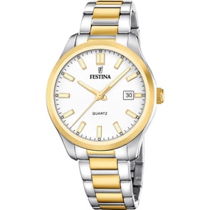 Festina Klassik Date Bicolor / Weiss 42mm