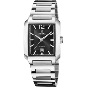 Festina On The Square Date Lady Argenté / Noir