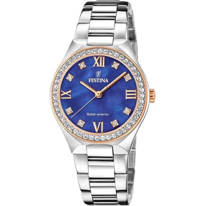 Festina Solar Energy Silbrig / Blau 35mm