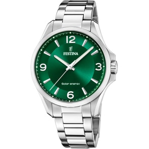 Festina Solar Energy Argenté / Vert 42mm