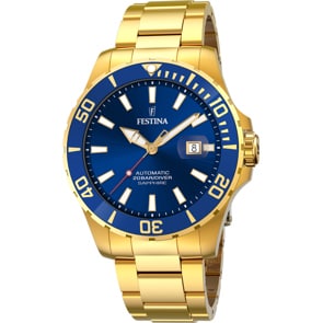 Festina Sport Automatik Diver Goldig / Blau
