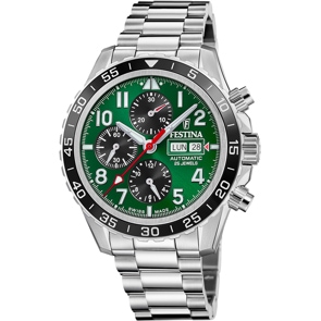 Festina Swiss Auto Sport Chrono 46 Silbrig / Grün